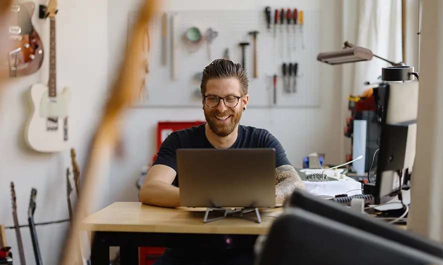 male small business owner feels secure being protected by business insurance pennsylvania