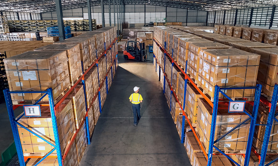 a worker serving food