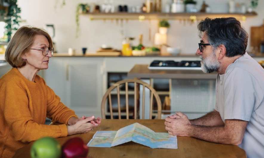 Planificación de pareja en la mesa