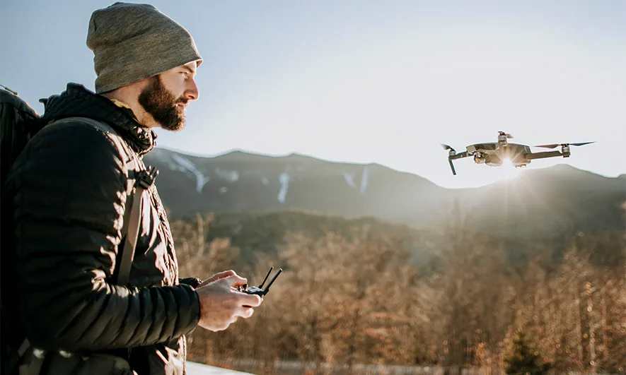 small business owner protected by drone insurance