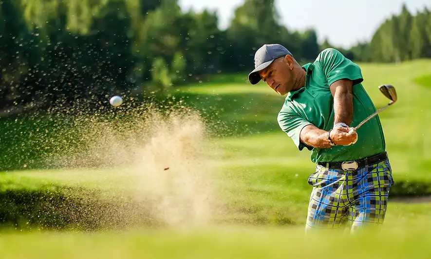 male player covered by golf course insurance