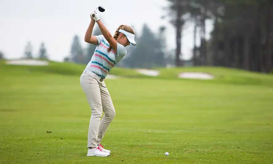 female player protected by golf course insurance coverage