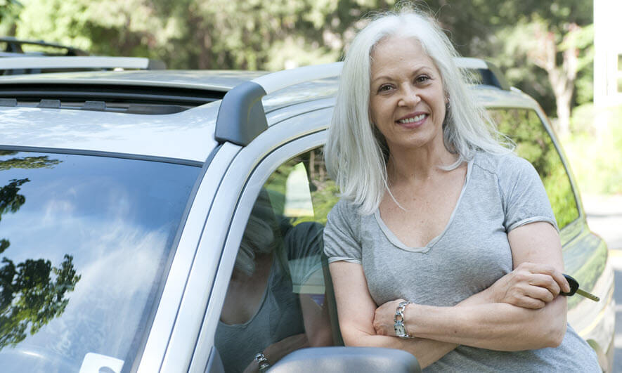 woman protected by auto insurance for seniors