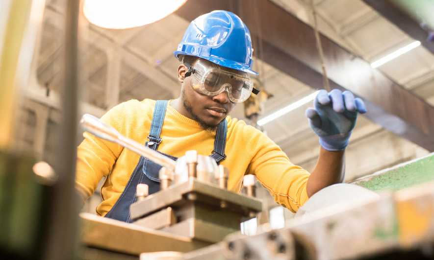 Engineer working in a factory