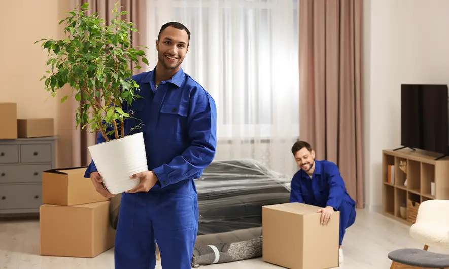 business owner happy after getting insurance for moving companies