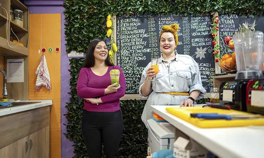 business owners happy to get a juice bar insurance quote