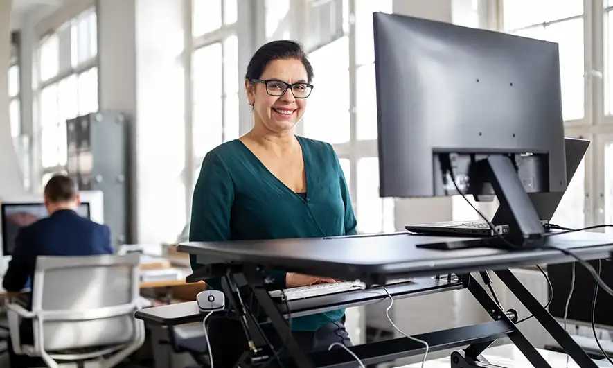 Person sitting at a computer