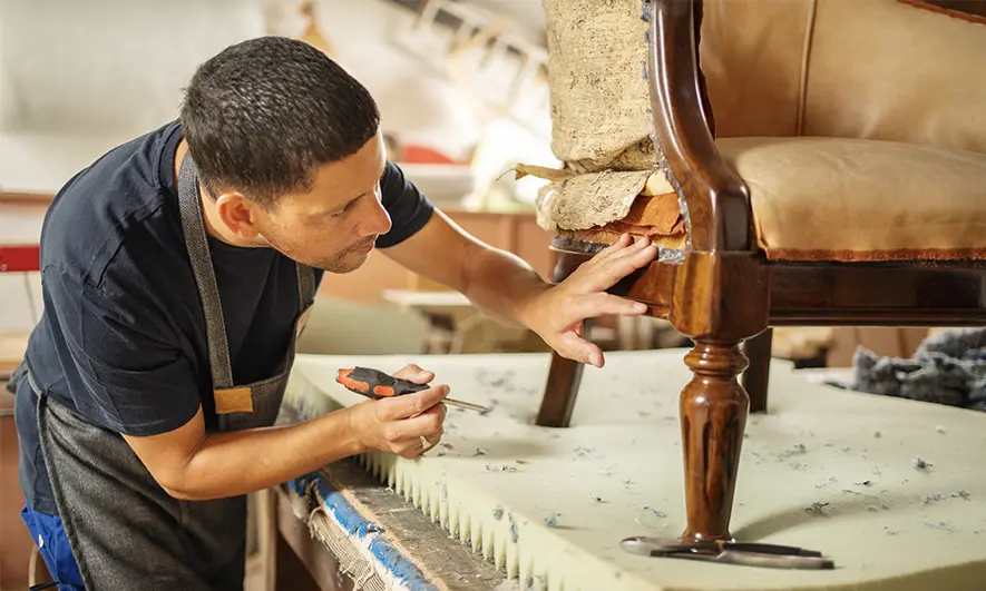 male small business owners protected by upholsterers insurance